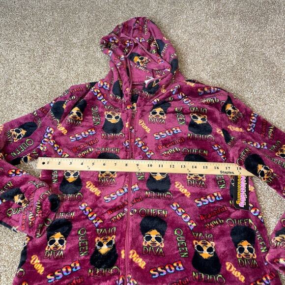 NEW women's Pajama set weekending PJ's hooded shorts soft MD purple BOSS Queen - Picture 4 of 8